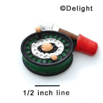 1185-12 - Medium Fishing Reel - Resin Decoration (12 per package)