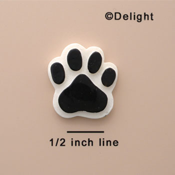 1210 tlf - Medium Black Paw - Resin Decoration