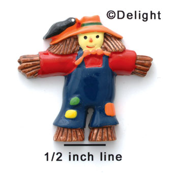 1724 - Medium Scarecrow with Orange Hat - Resin Decoration