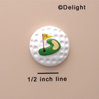 1731 tlf - Golf Ball 18th Hole - Resin Decoration