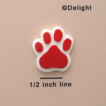 1821 tlf - Medium Red Paw - Resin Decoration