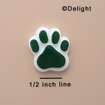 1822 tlf - Medium Green Paw - Resin Decoration