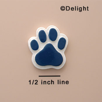 1823 tlf - Medium Blue Paw - Resin Decoration