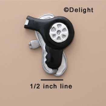 1839 - Black & White Hair Dryer - Resin Decoration