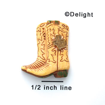 5414 - Cowboy Boots Texas Tan Matte - Resin Decoration