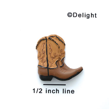 5415 - Cowboy Boots Tan Matte Mini - Resin Decoration