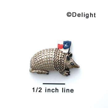 5417 - Armadillo Texas Flag Mini (Left & Right) - Resin Decoration