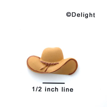 5419 - Cowboy Hat Tan Matte Mini (Left & Right) - Resin Decoration