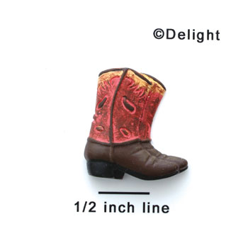 5459-12 - Boots Red & Tan Small Matte - Resin Decoration (12 per package)