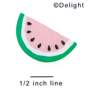 5636 tlf  - Medium Light Pink Watermelon Slice - Resin Decoration