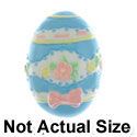 2513 - Light Blue Easter Egg with Flowers - Resin Decoration