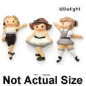 3407 - Ballet Girls Gray White 3 Assorted - Resin Decoration